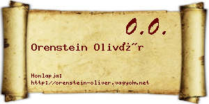 Orenstein Olivér névjegykártya